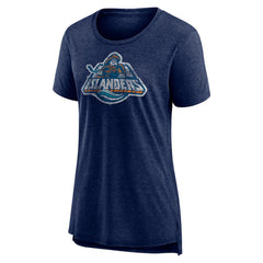 NHL Navy New York Islanders Women's Slow Whistle Tri-Blend T-Shirt