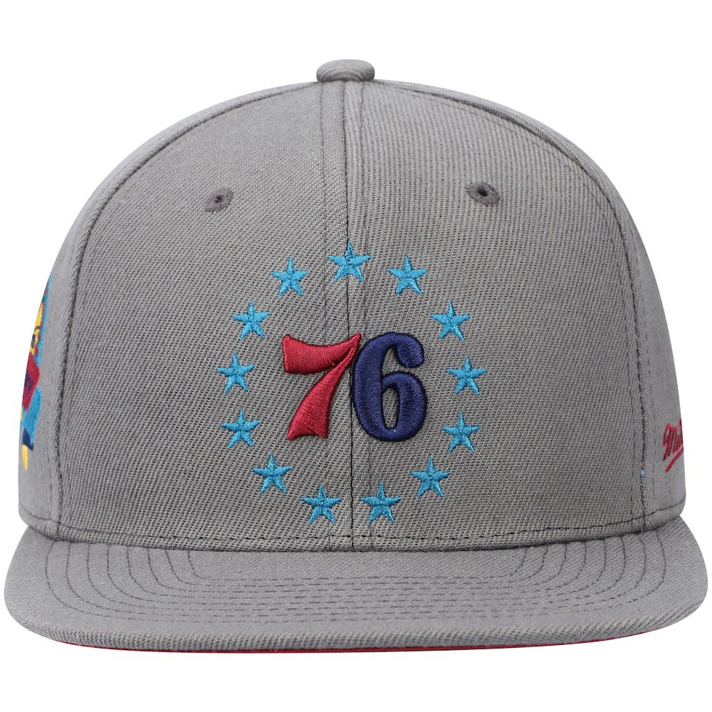 NBA Philadelphia 76ers Hardwood Classics 60th Anniversary Carbon Cabernet Fitted Hat
