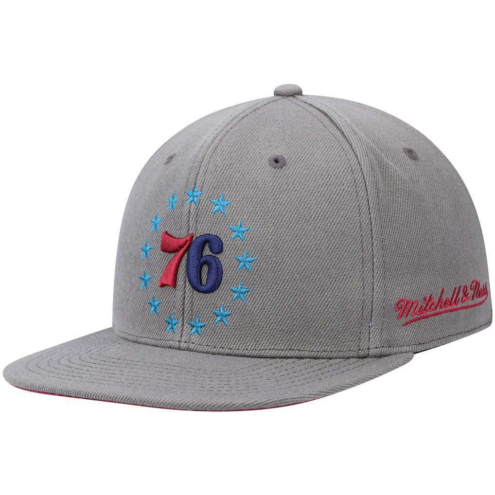 NBA Philadelphia 76ers Hardwood Classics 60th Anniversary Carbon Cabernet Fitted Hat