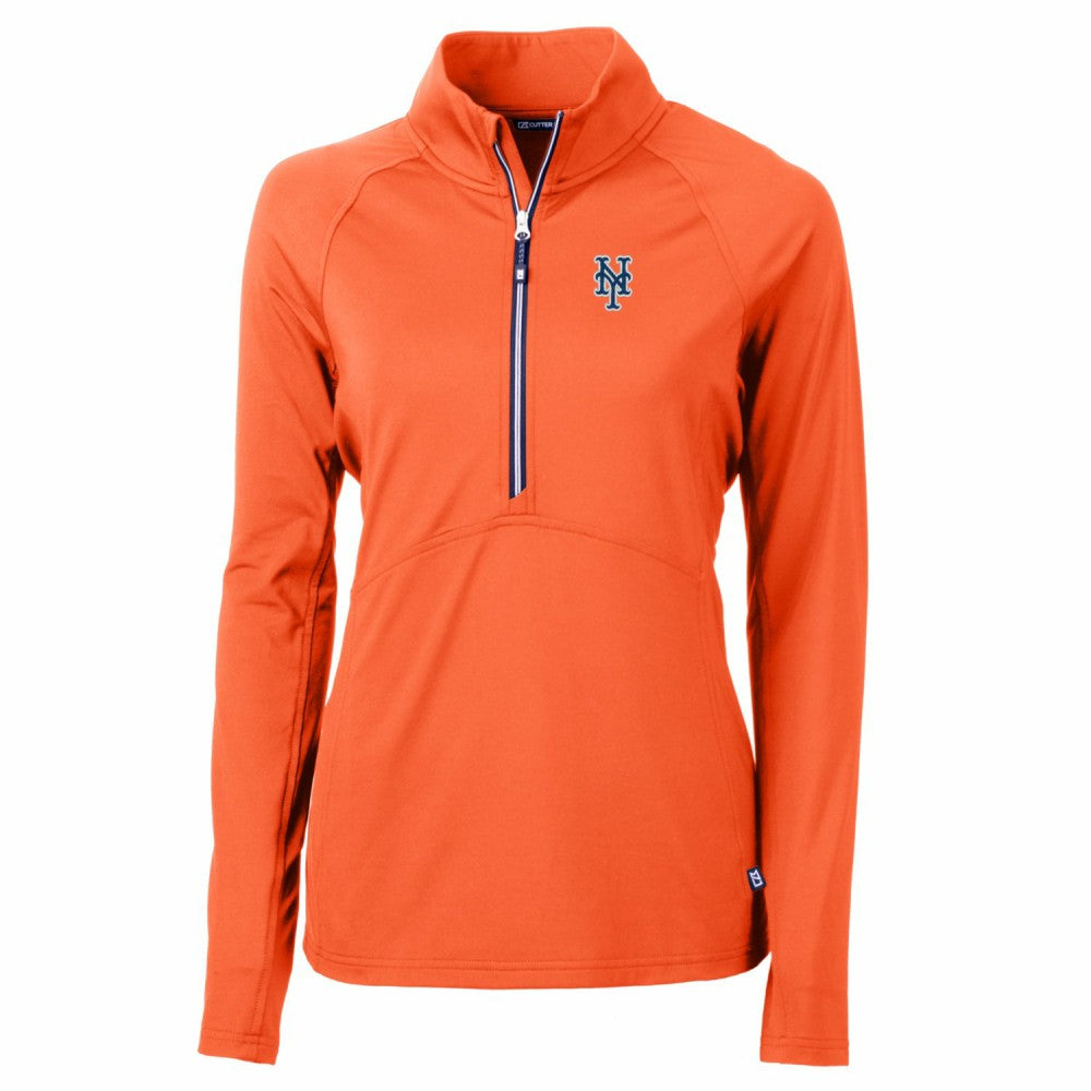 MLB New York Mets Cutter & Buck Women's Adapt Eco Knit Stretch Half-Zip Pullover Top