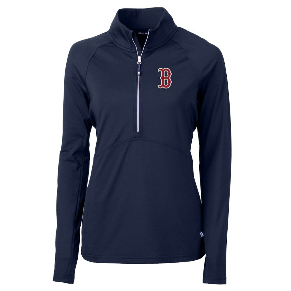 MLB Boston Red Sox Cutter & Buck Women's Adapt Eco Knit Stretch Half-Zip Pullover Top