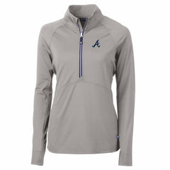 MLB Atlanta Braves Cutter & Buck Women's Adapt Eco Knit Stretch Half-Zip Pullover Top