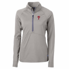 MLB Philadelphia Phillies Cutter & Buck Women's Adapt Eco Knit Stretch Half-Zip Pullover Top
