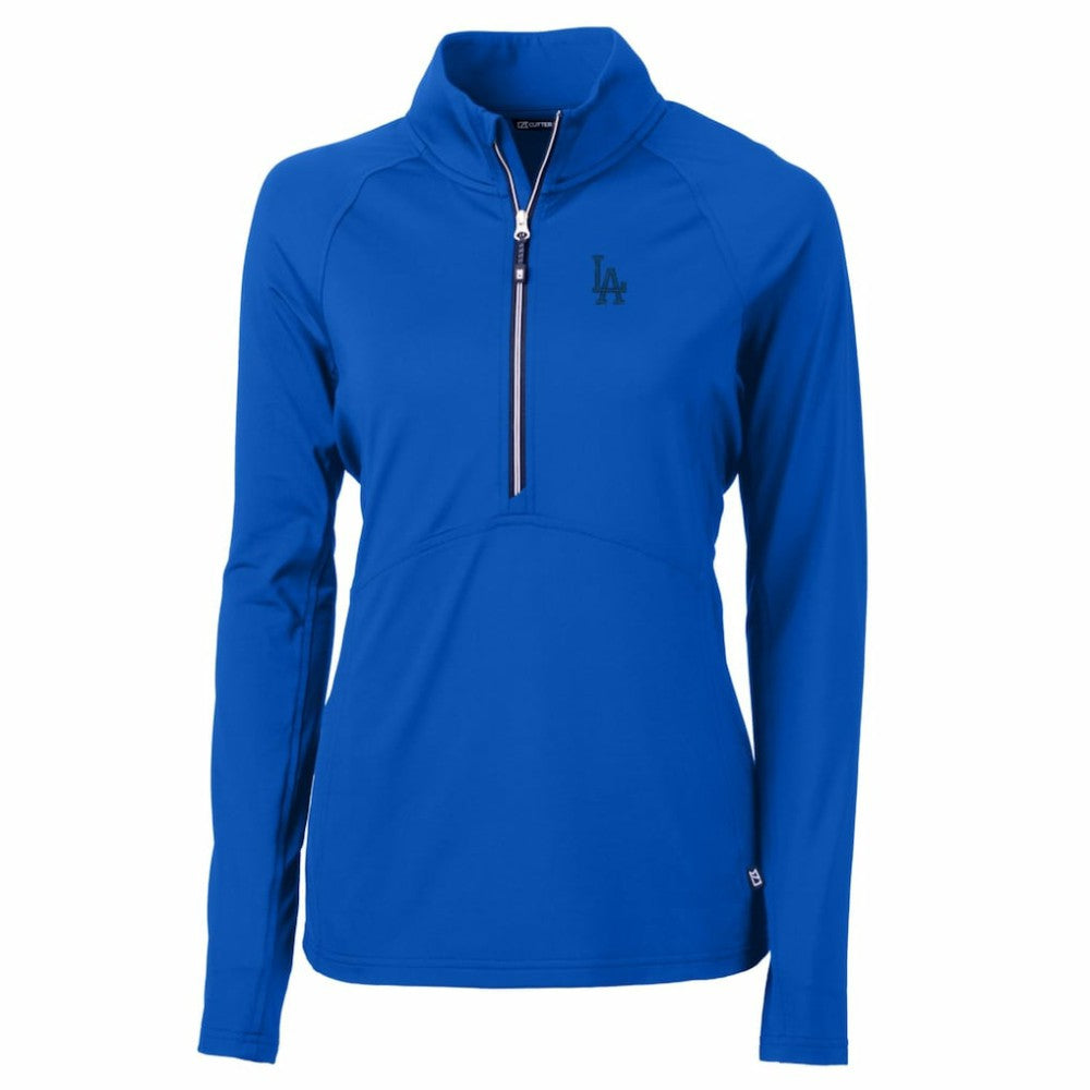 MLB Los Angeles Dodgers Cutter & Buck Women's Adapt Eco Knit Stretch Half-Zip Pullover Top