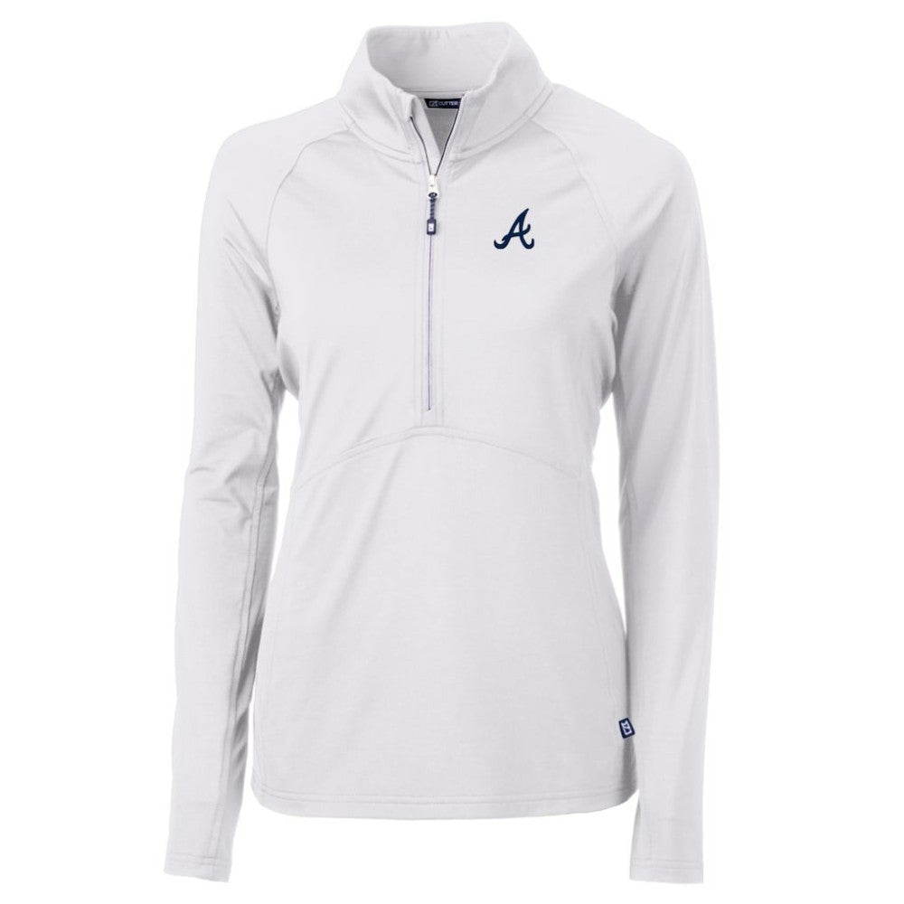 MLB Atlanta Braves Cutter & Buck Women's Adapt Eco Knit Stretch Half-Zip Pullover Top