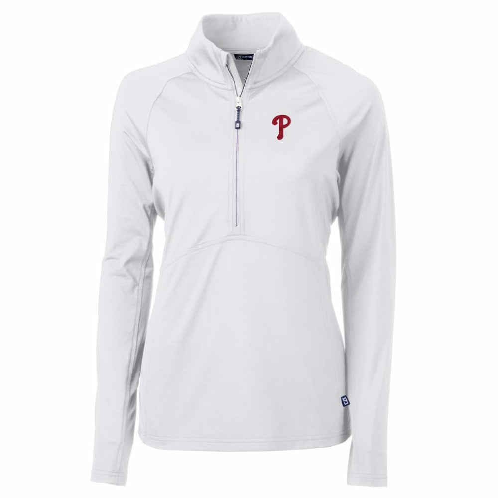 MLB Philadelphia Phillies Cutter & Buck Women's Adapt Eco Knit Stretch Half-Zip Pullover Top