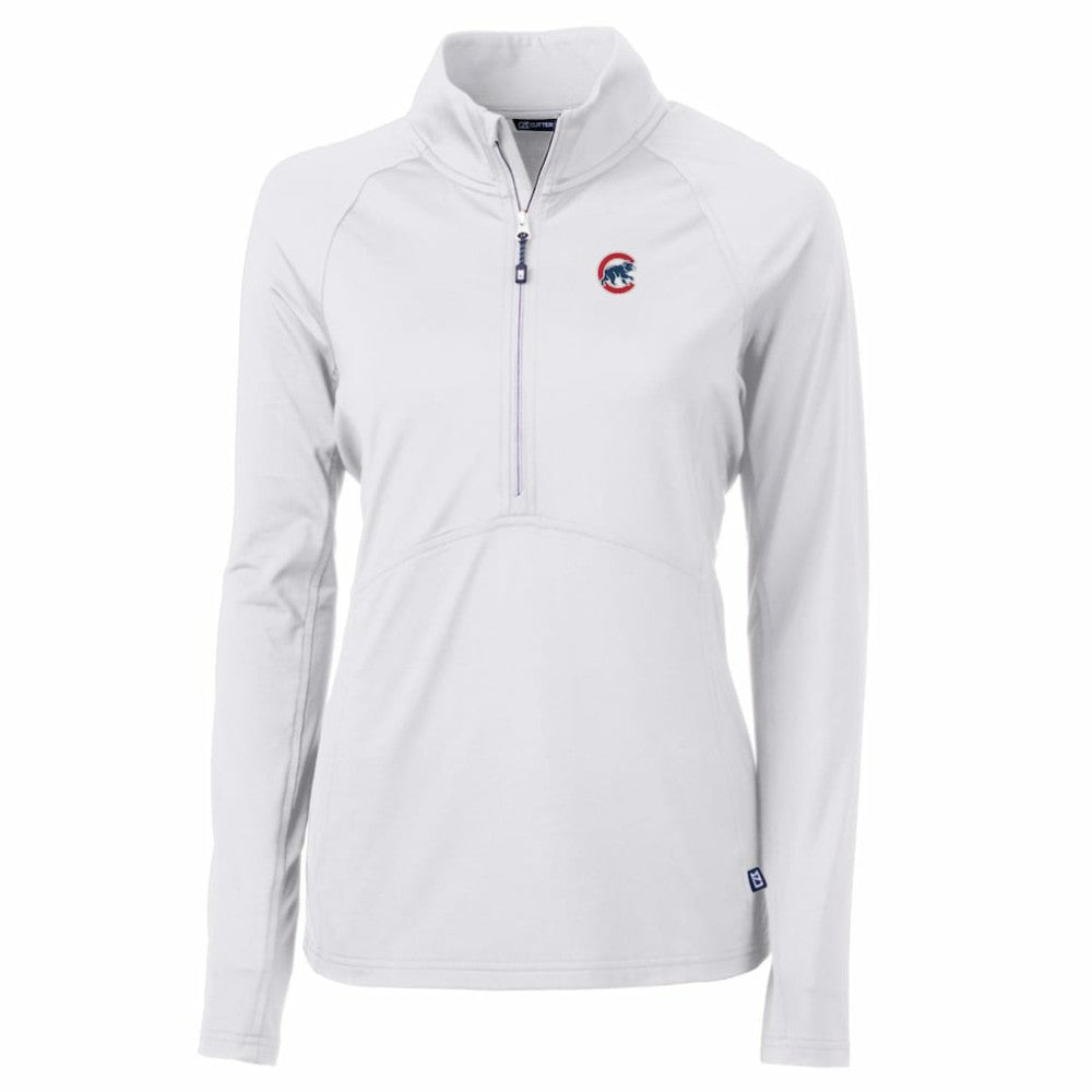 MLB Chicago Cubs Cutter & Buck Women's Adapt Eco Knit Stretch Half-Zip Pullover Top