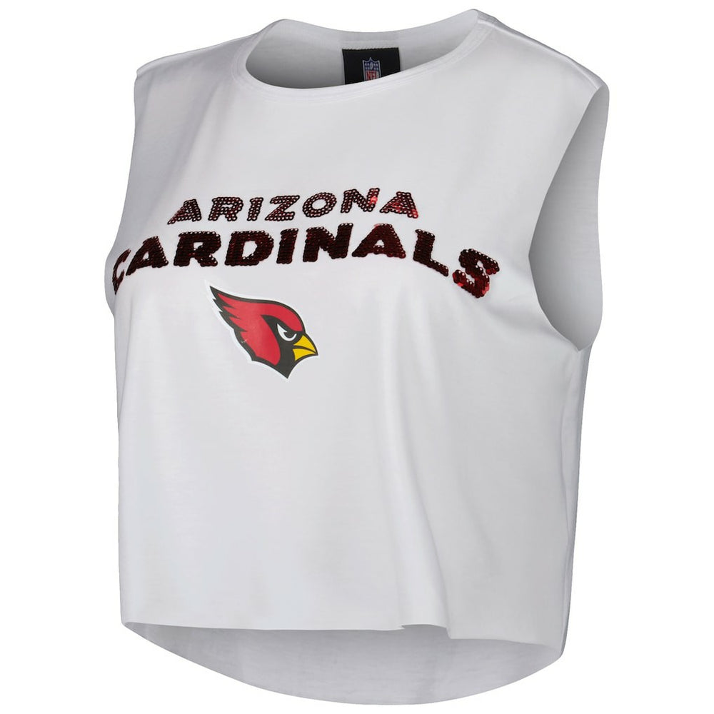 Cuce Women's Sequin Cropped Tank Top - Arizona Cardinals