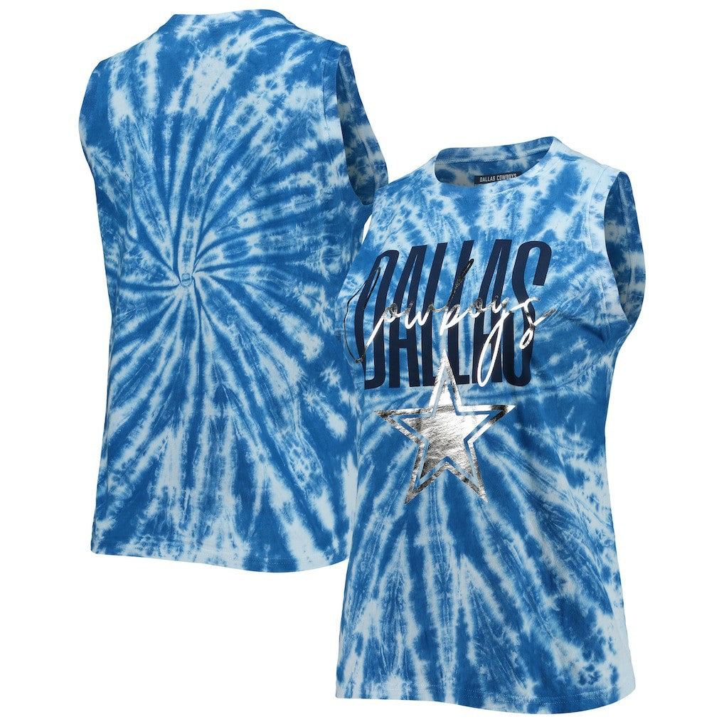 Lauren James Women's Tie-Dye Jersey Boxy Tank Top - Dallas Cowboys