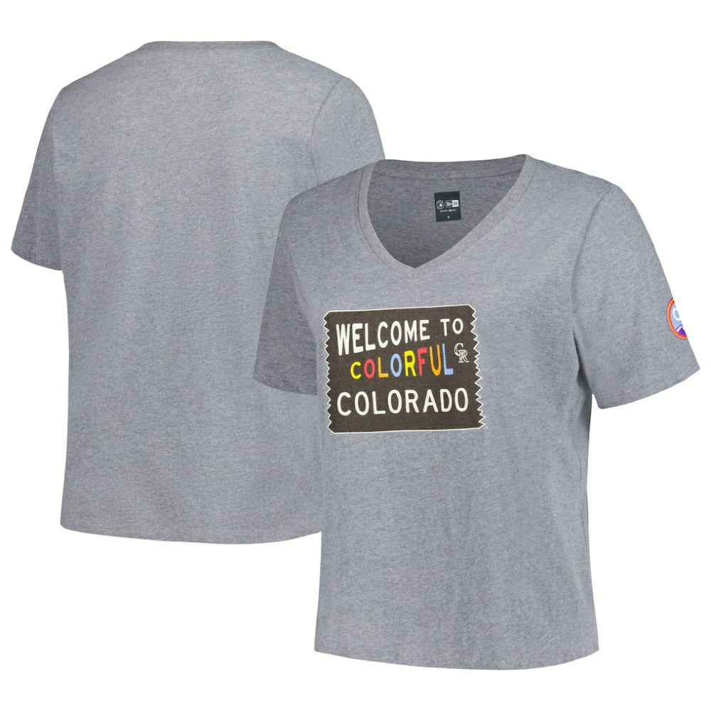 MLB Colorado Rockies New Era Women's City Connect Plus Size V-Neck T-Shirt
