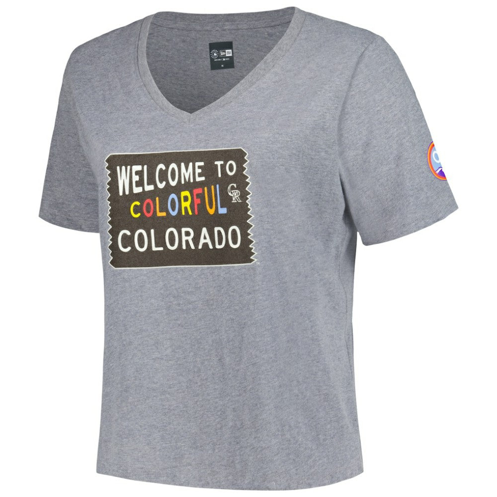 MLB Colorado Rockies New Era Women's City Connect Plus Size V-Neck T-Shirt