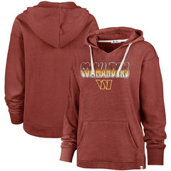 '47 Women's Color Rise Kennedy Pullover V-Neck Hoodie - Washington Commanders