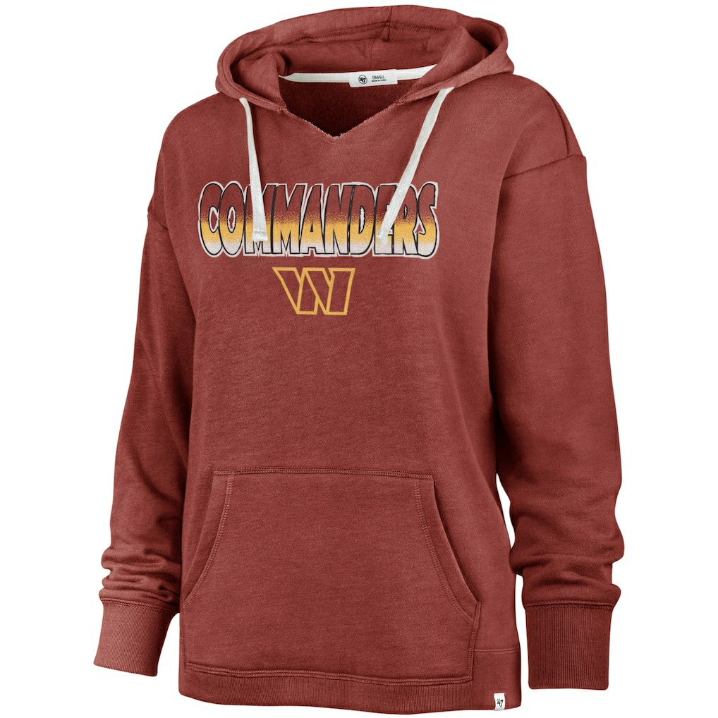 '47 Women's Color Rise Kennedy Pullover V-Neck Hoodie - Washington Commanders