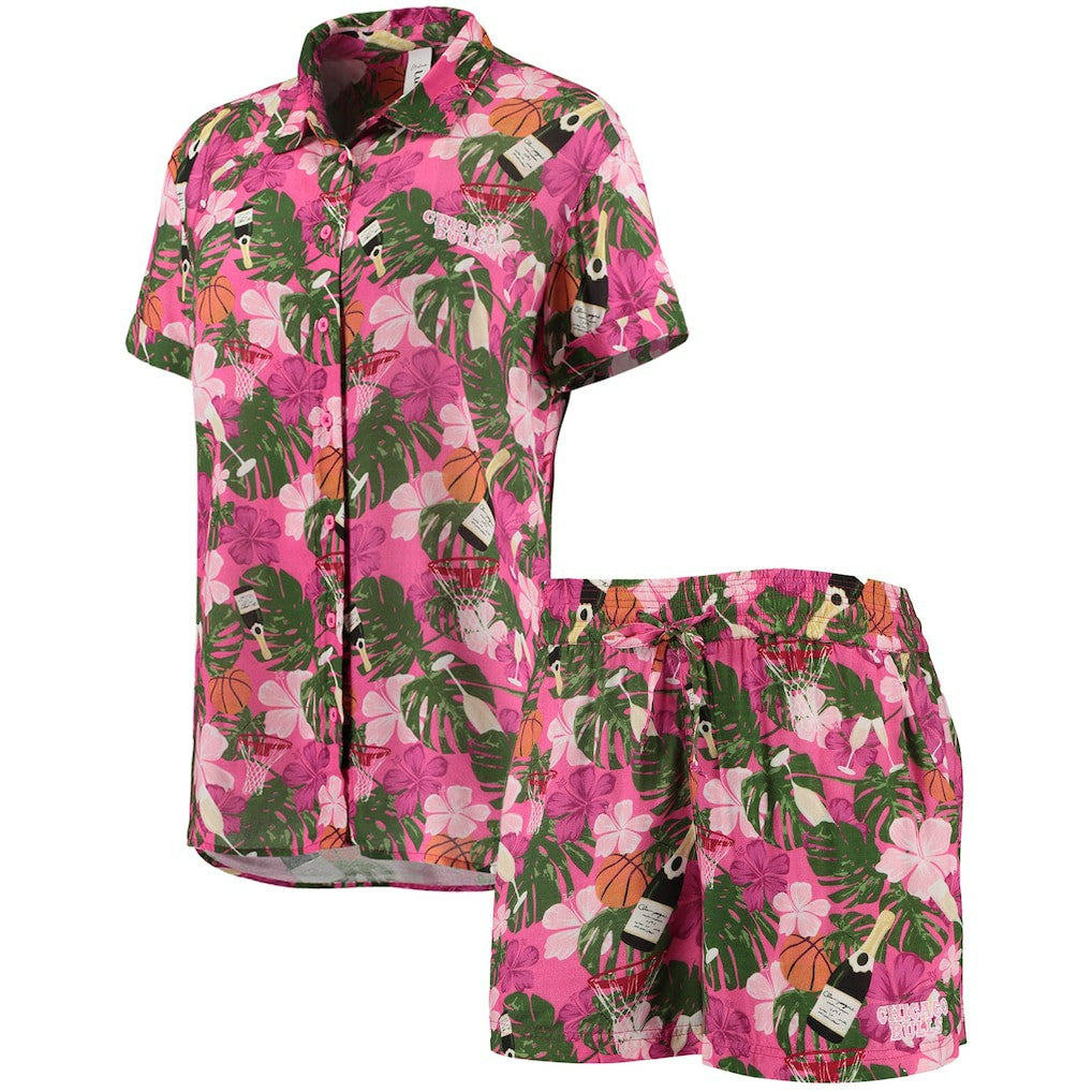 NBA Chicago Bulls Lusso Women's Finley-Frankie Party Top & Shorts Set