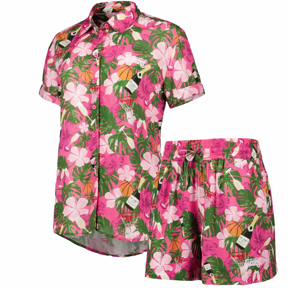NBA Los Angeles Lakers Lusso Women's Finley-Frankie Party Top & Shorts Set