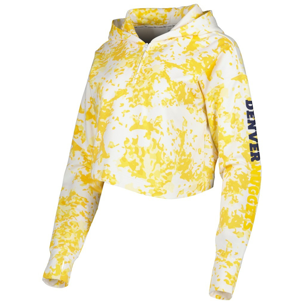NBA Denver Nuggets Lusso Women's Maia Tri-Blend Cropped Quarter-Zip Top sale