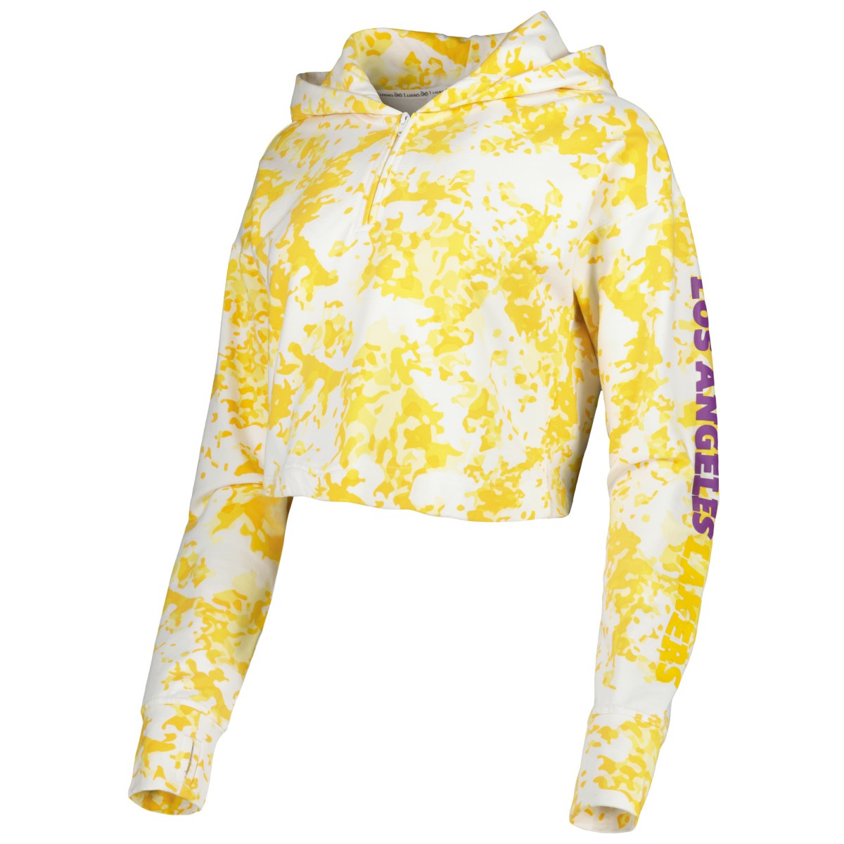 NBA Los Angeles Lakers Lusso Women's Maia Tri-Blend Cropped Quarter-Zip Top