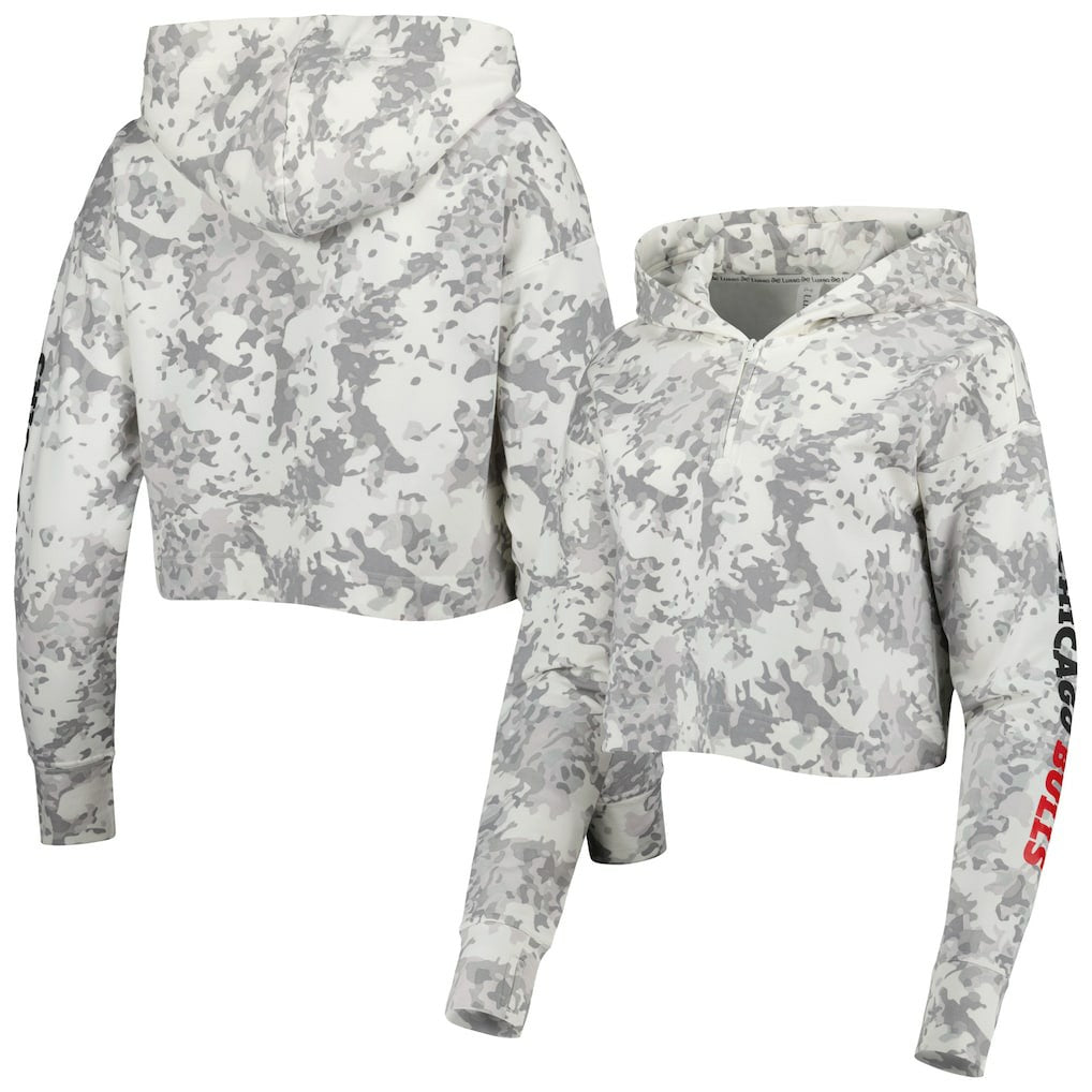 NBA Chicago Bulls Lusso Women's Maia Tri-Blend Cropped Quarter-Zip Top sale