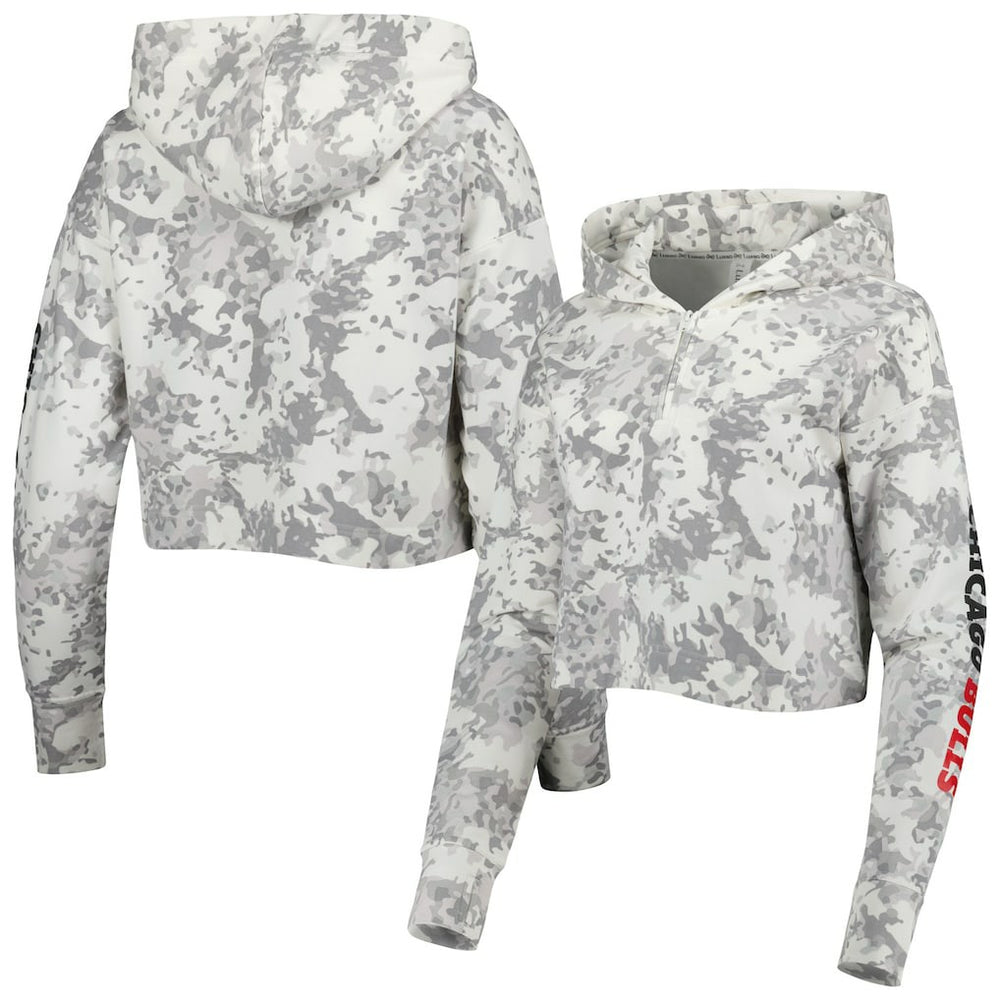 NBA Chicago Bulls Lusso Women's Maia Tri-Blend Cropped Quarter-Zip Top sale