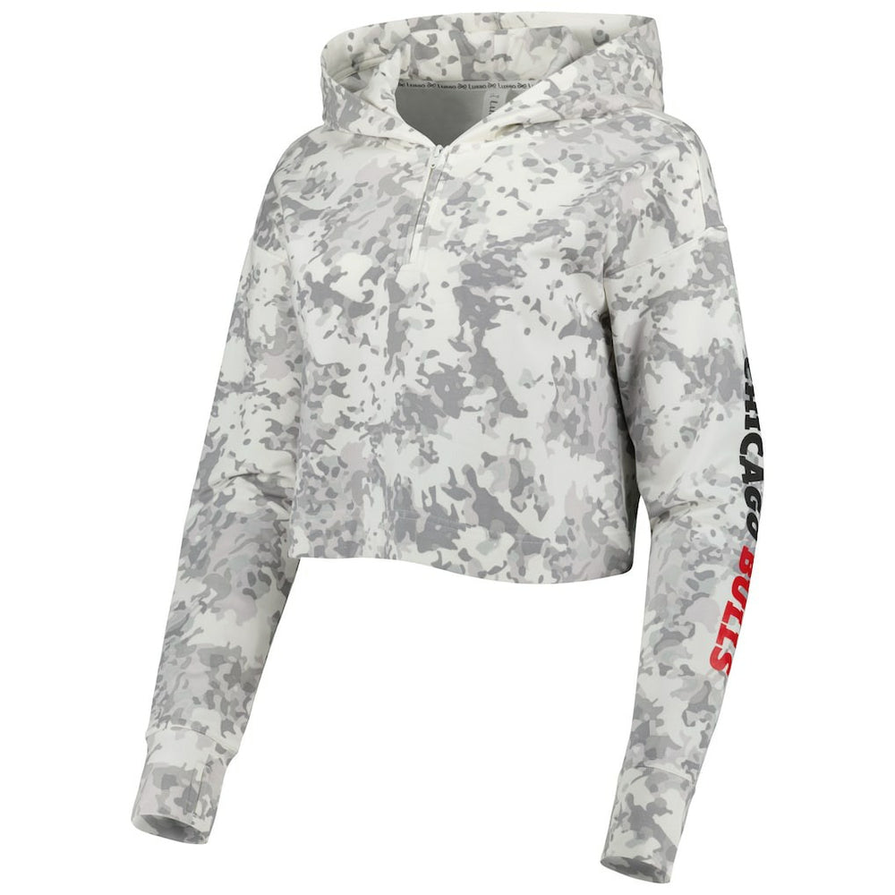 NBA Chicago Bulls Lusso Women's Maia Tri-Blend Cropped Quarter-Zip Top sale