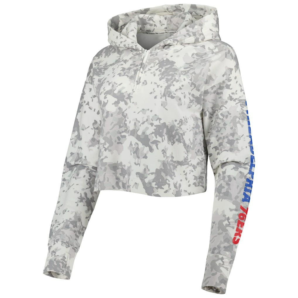 NBA Philadelphia 76ers Lusso Women's Maia Tri-Blend Cropped Quarter-Zip Top