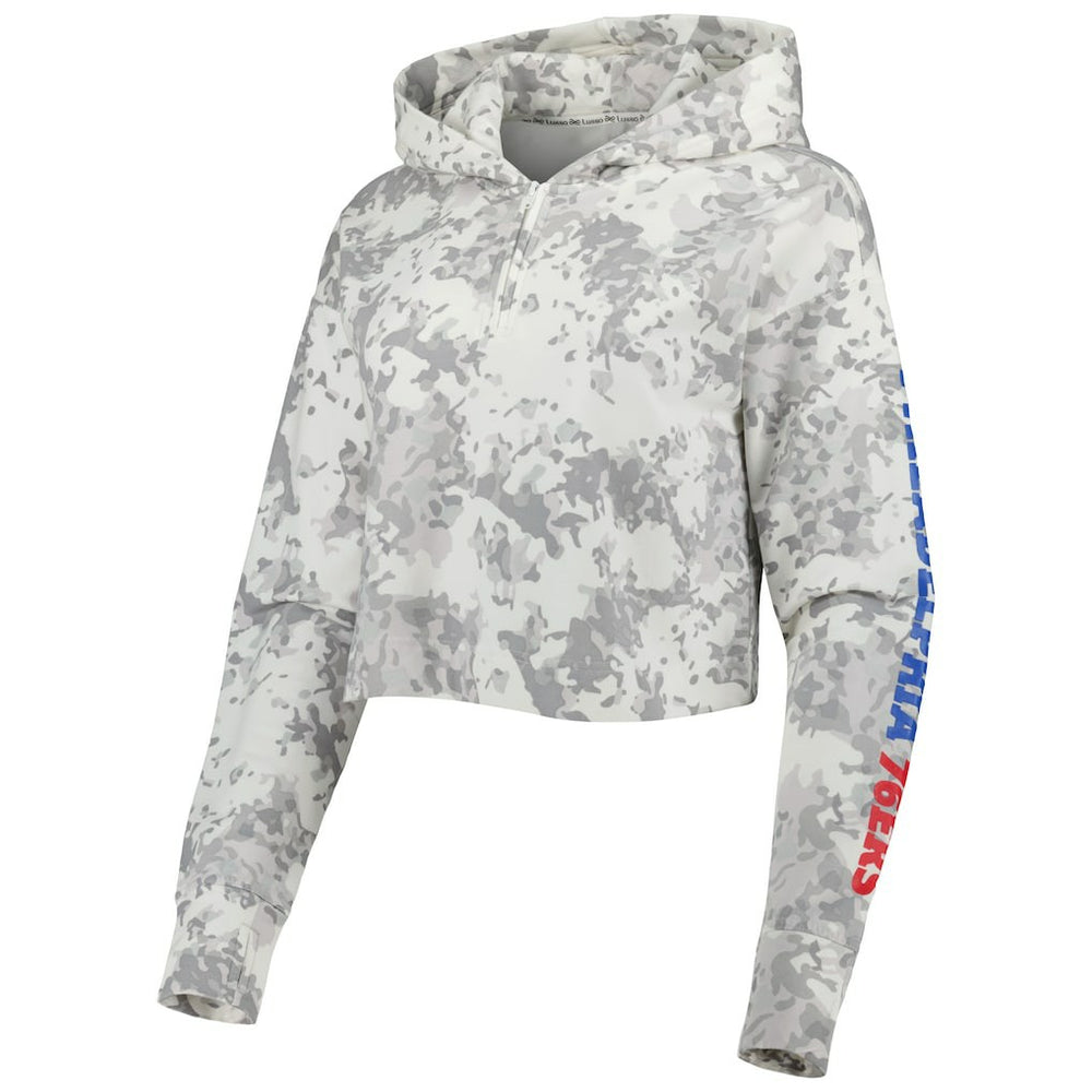 NBA Philadelphia 76ers Lusso Women's Maia Tri-Blend Cropped Quarter-Zip Top
