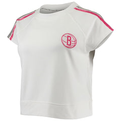 NBA Brooklyn Nets Lusso Women's Margot Cropped Tri-Blend Cap Sleeve Sweatshirt