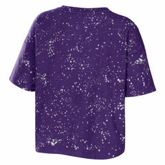 NBA Los Angeles Lakers WEAR by Erin Andrews Women's Bleach Splatter Notch Neck T-Shirt