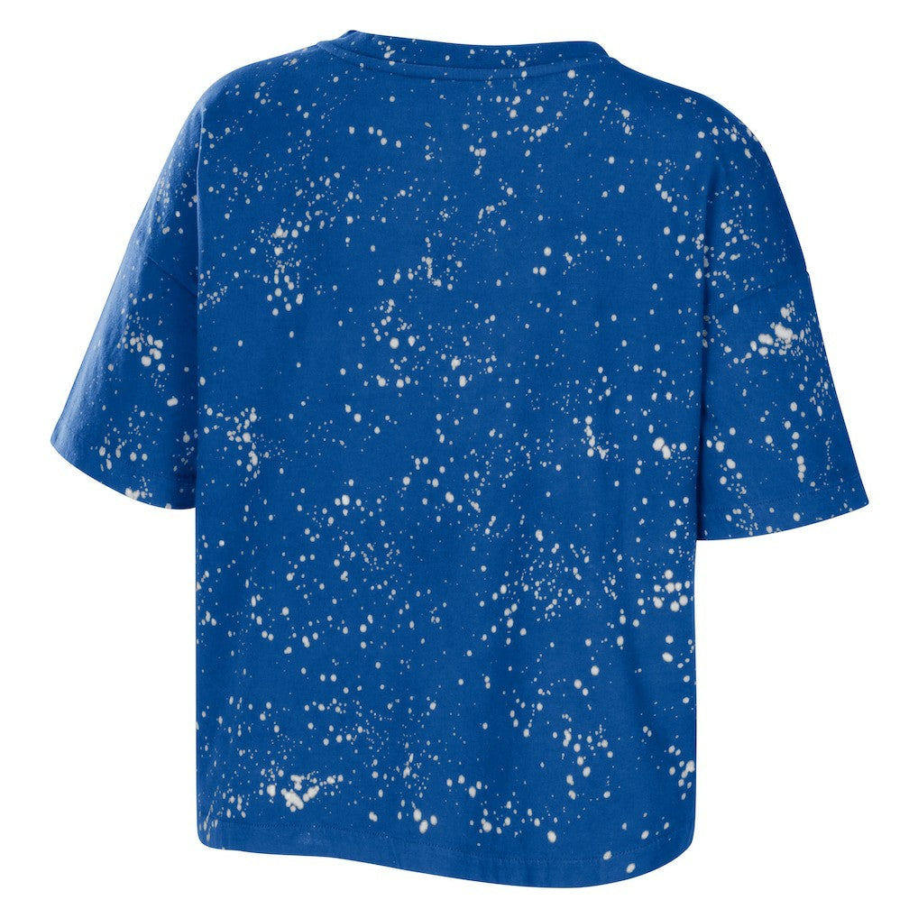 NBA Philadelphia 76ers WEAR by Erin Andrews Women's Bleach Splatter Notch Neck T-Shirt