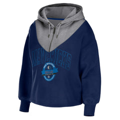 NBA Dallas Mavericks WEAR by Erin Andrews Women's Pieced Quarter-Zip Hoodie Jacket sale