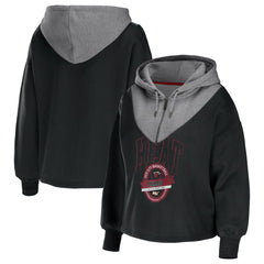 NBA Miami Heat WEAR by Erin Andrews Women's Pieced Quarter-Zip Hoodie Jacket