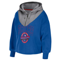NBA Philadelphia 76ers WEAR by Erin Andrews Women's Pieced Quarter-Zip Hoodie Jacket