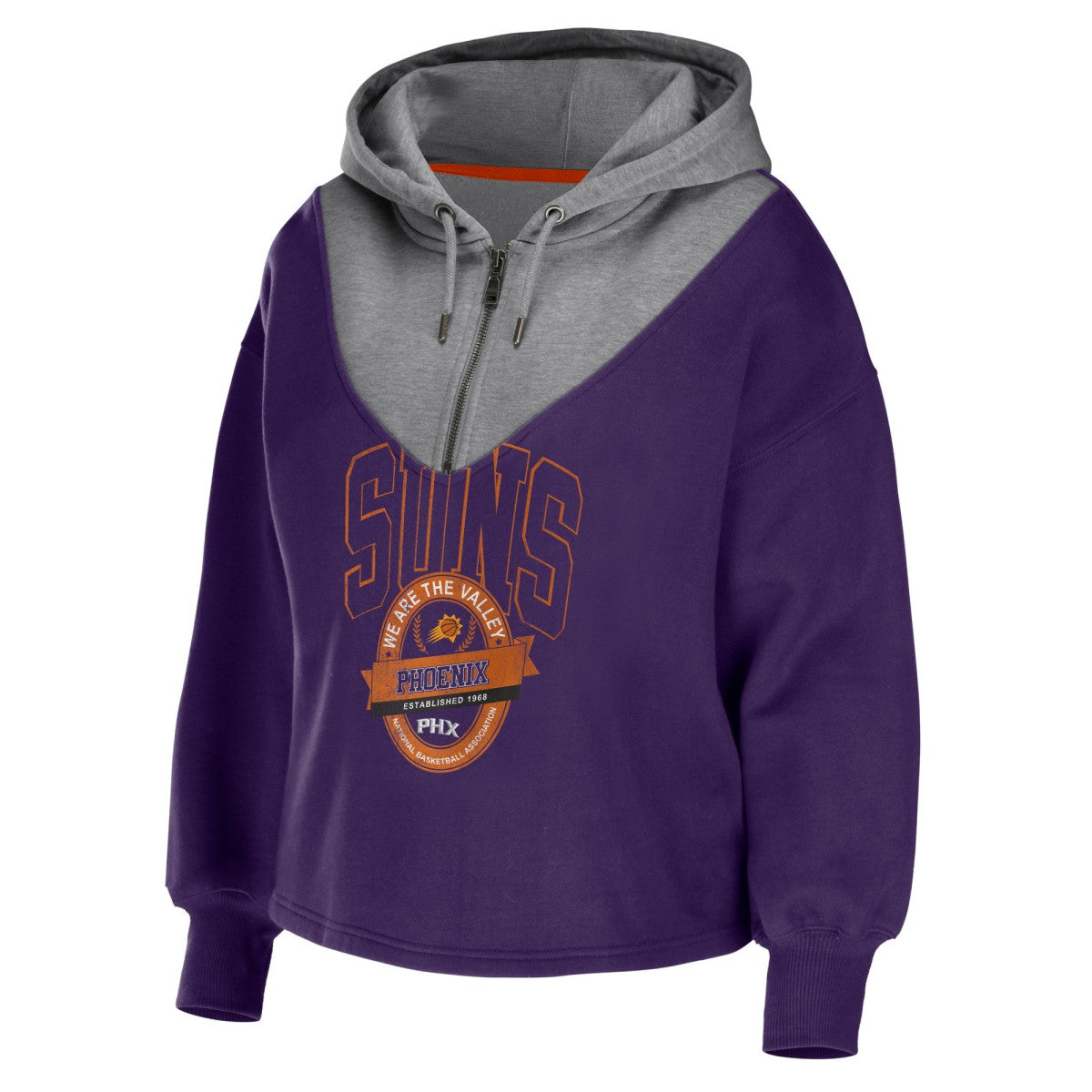 NBA Phoenix Suns WEAR by Erin Andrews Women's Pieced Quarter-Zip Hoodie Jacket