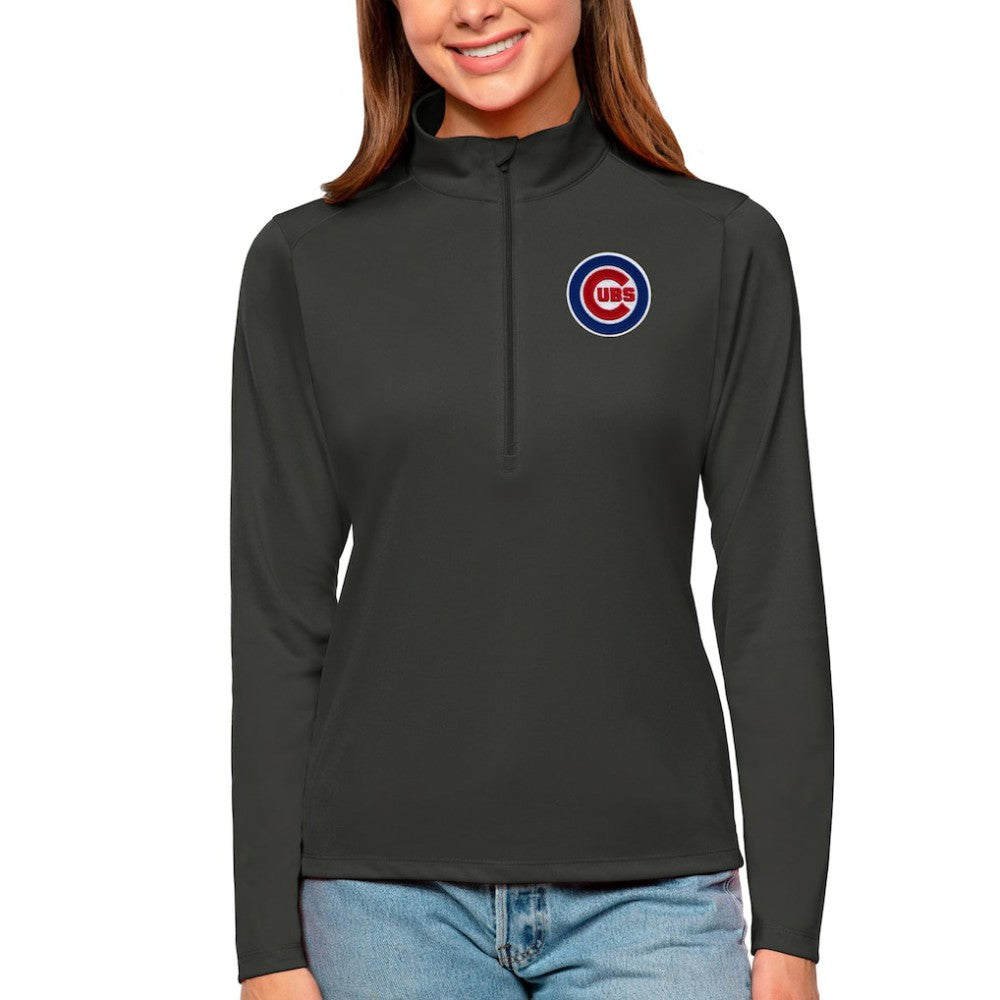 MLB Chicago Cubs Antigua Women's Tribute Quarter-Zip Pullover Top