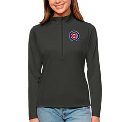 MLB Chicago Cubs Antigua Women's Tribute Quarter-Zip Pullover Top
