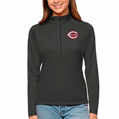 MLB Cincinnati Reds Antigua Women's Tribute Quarter-Zip Pullover Top