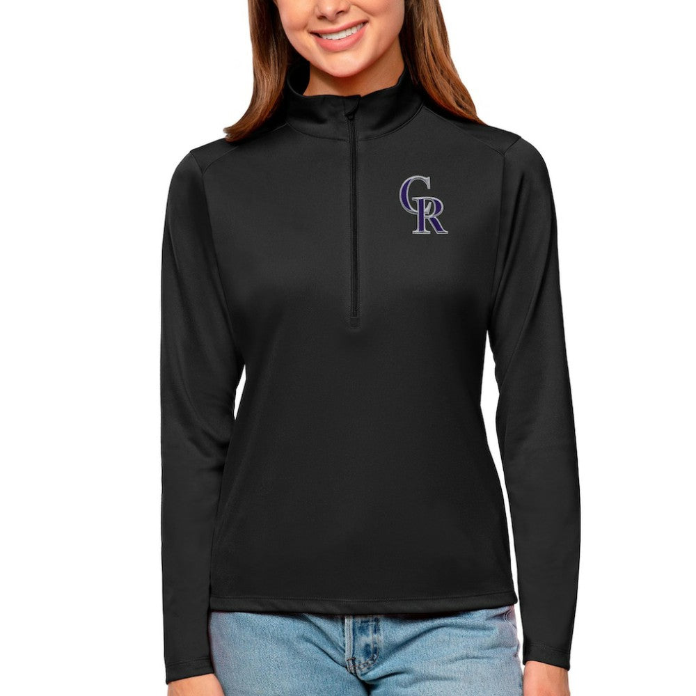 MLB Colorado Rockies Antigua Women's Tribute Quarter-Zip Pullover Top