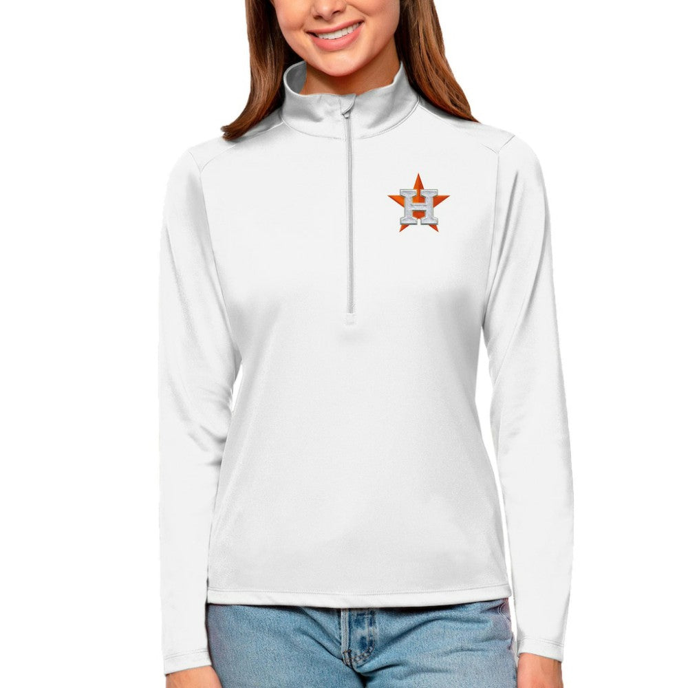 MLB Houston Astros Antigua Women's Tribute Quarter-Zip Pullover Top