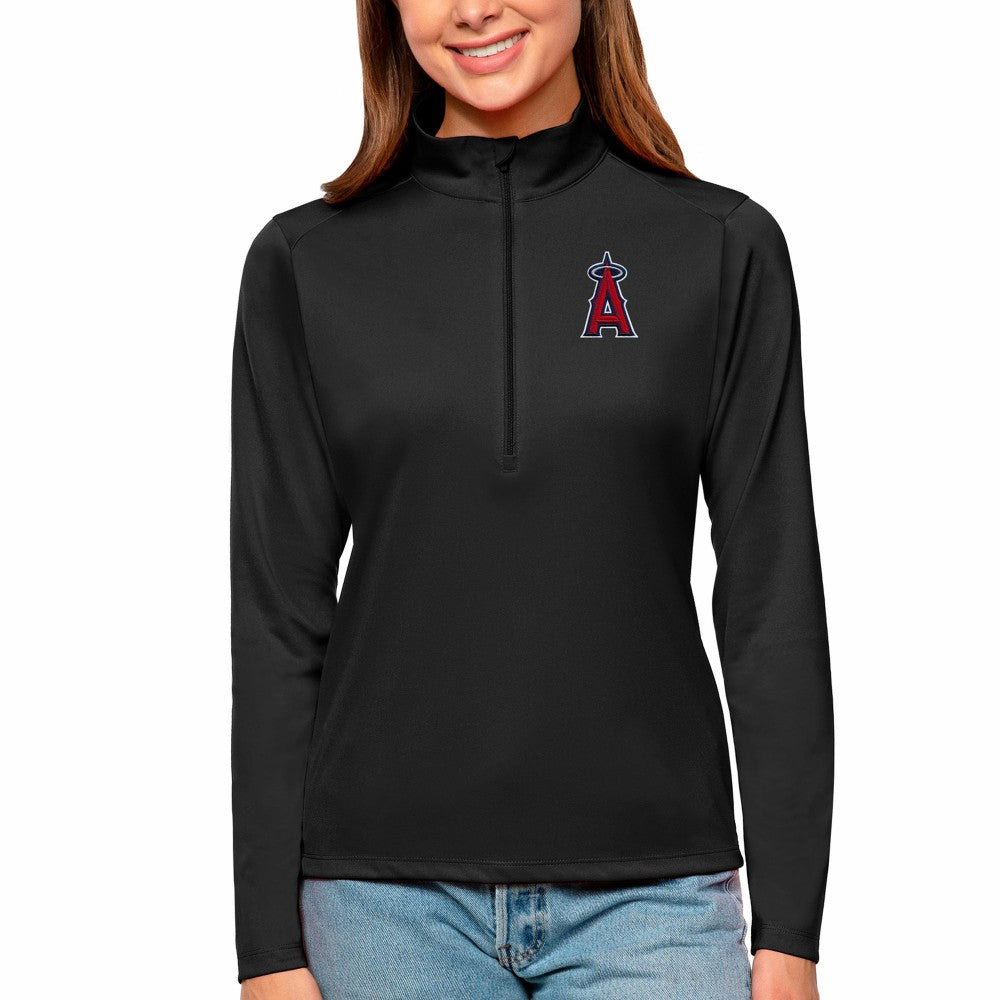 MLB Los Angeles Angels Antigua Women's Tribute Quarter-Zip Pullover Top