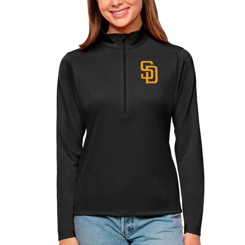 MLB San Diego Padres Antigua Women's Tribute Quarter-Zip Pullover Top