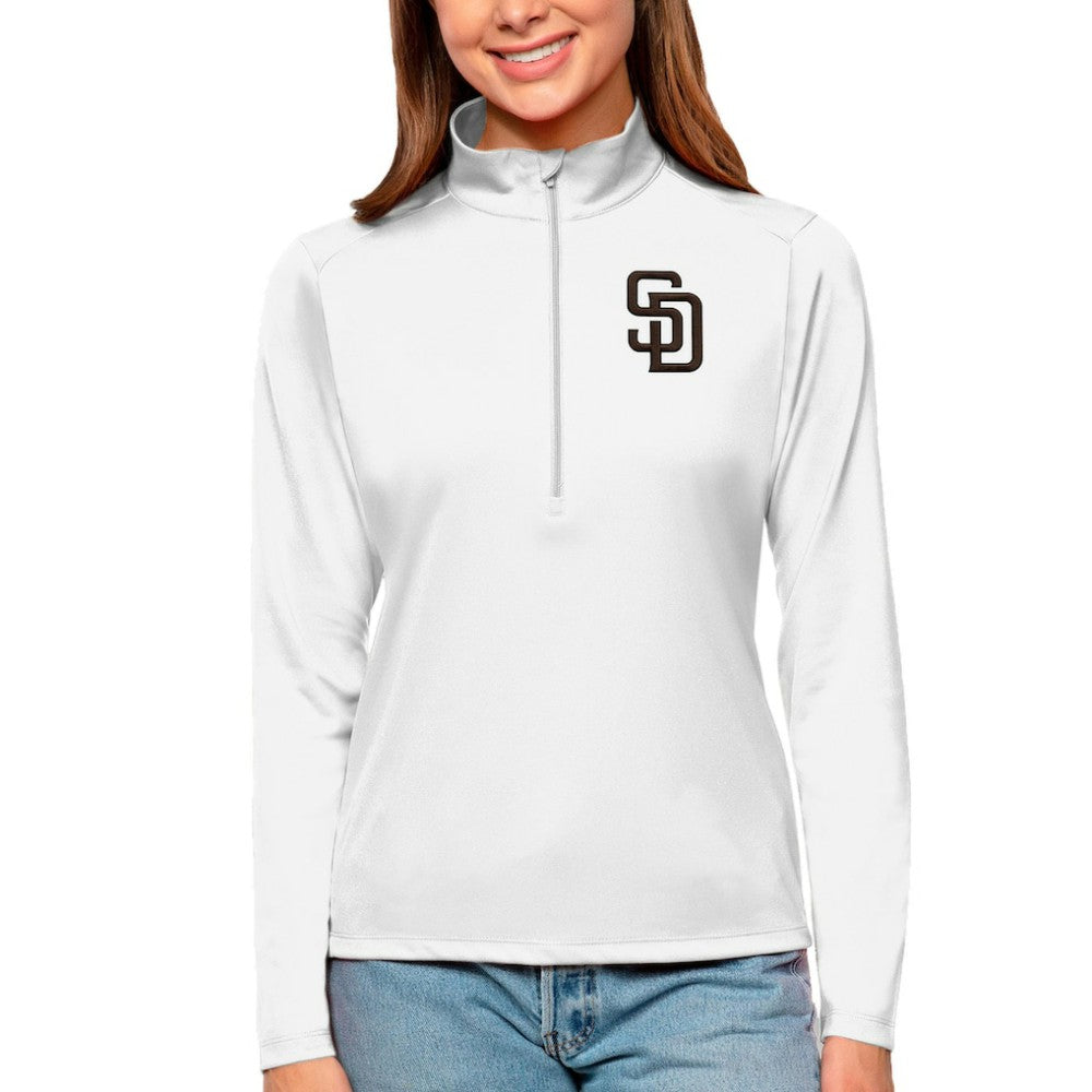 MLB San Diego Padres Antigua Women's Tribute Quarter-Zip Pullover Top