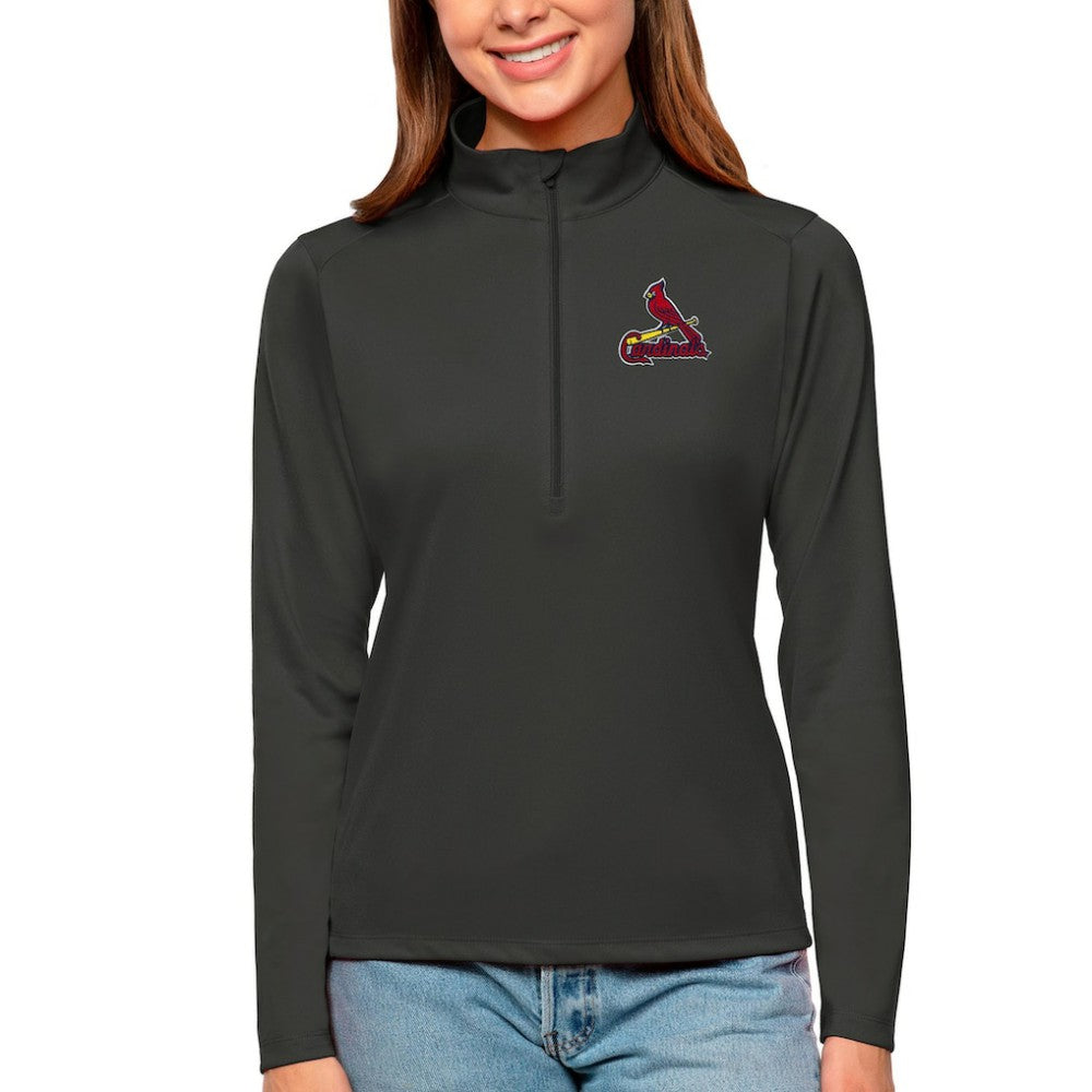 MLB St. Louis Cardinals Antigua Women's Tribute Quarter-Zip Pullover Top