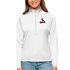 MLB St. Louis Cardinals Antigua Women's Tribute Quarter-Zip Pullover Top