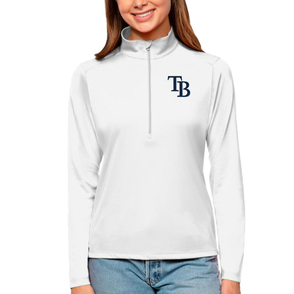 MLB Tampa Bay Rays Antigua Women's Tribute Quarter-Zip Pullover Top