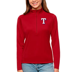 MLB Texas Rangers Antigua Women's Tribute Quarter-Zip Pullover Top