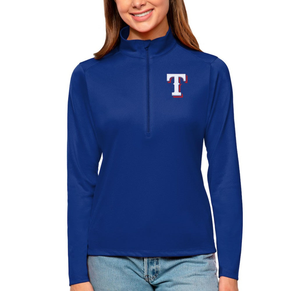 MLB Texas Rangers Antigua Women's Tribute Quarter-Zip Pullover Top