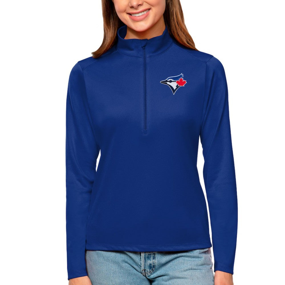 MLB Toronto Blue Jays Antigua Women's Tribute Quarter-Zip Pullover Top