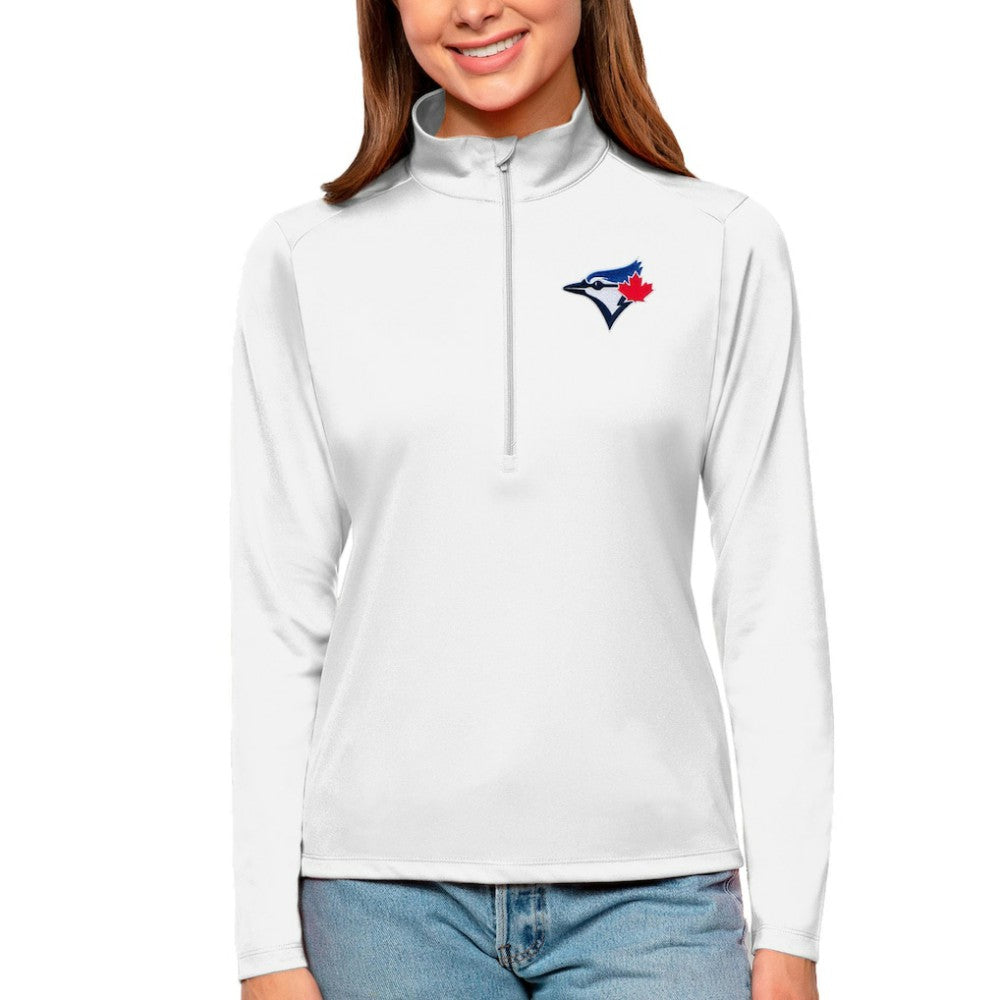 MLB Toronto Blue Jays Antigua Women's Tribute Quarter-Zip Pullover Top