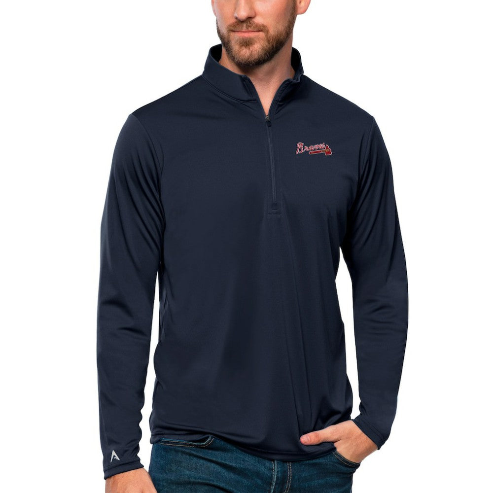 MLB Atlanta Braves Antigua Tribute Quarter-Zip Pullover Top