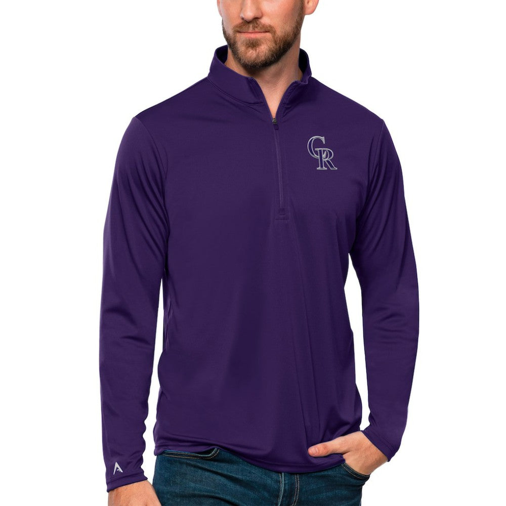 MLB Colorado Rockies Antigua Tribute Quarter-Zip Pullover Top